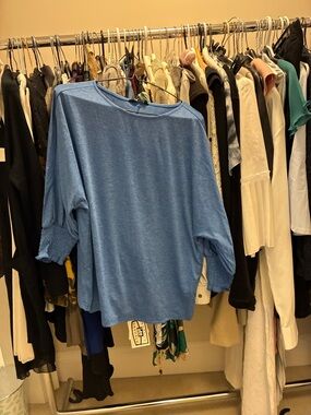 Light Blue Women's Boatneck Dolman Sleeve Pullover 👵MT